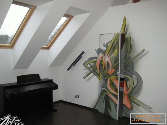 graffiti dekorácie interiéru, foto
