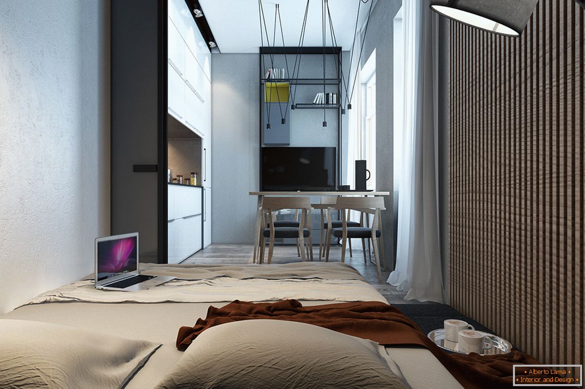 Návrh spálne pre malý byt v škandinávskom štýle - фото 2