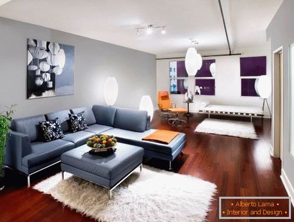 Návrh obývacej izby v modernom štýle
