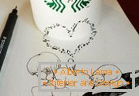 Ilustrácie Tomoko Sintani na okuliaroch Starbucks