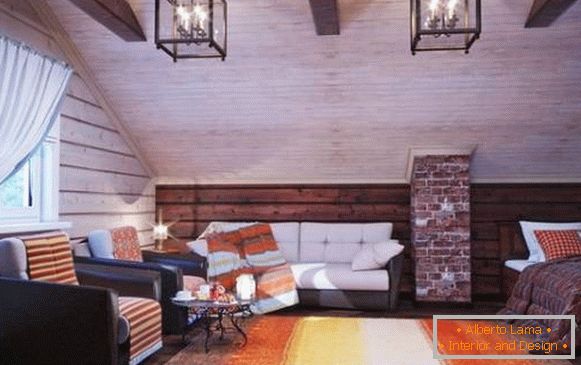 Interiérový dizajn dreveného domu vo vnútri - fotografie v škandinávskom štýle