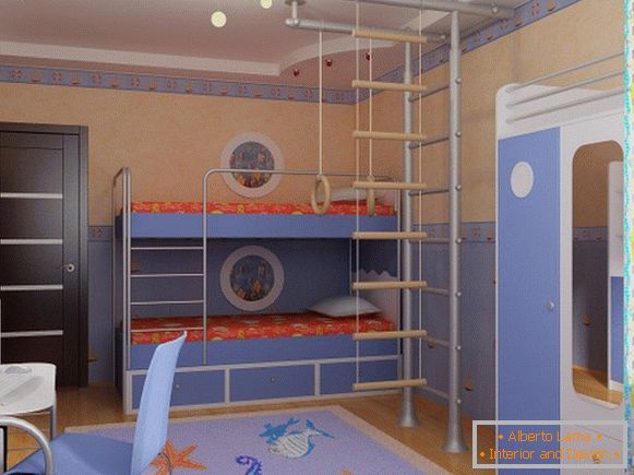 interiér detskej izby pre školáka, foto 57