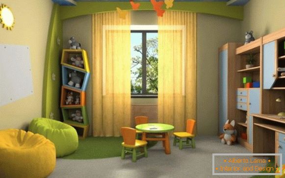 interiér detskej izby v prírodných farbách pre dievča