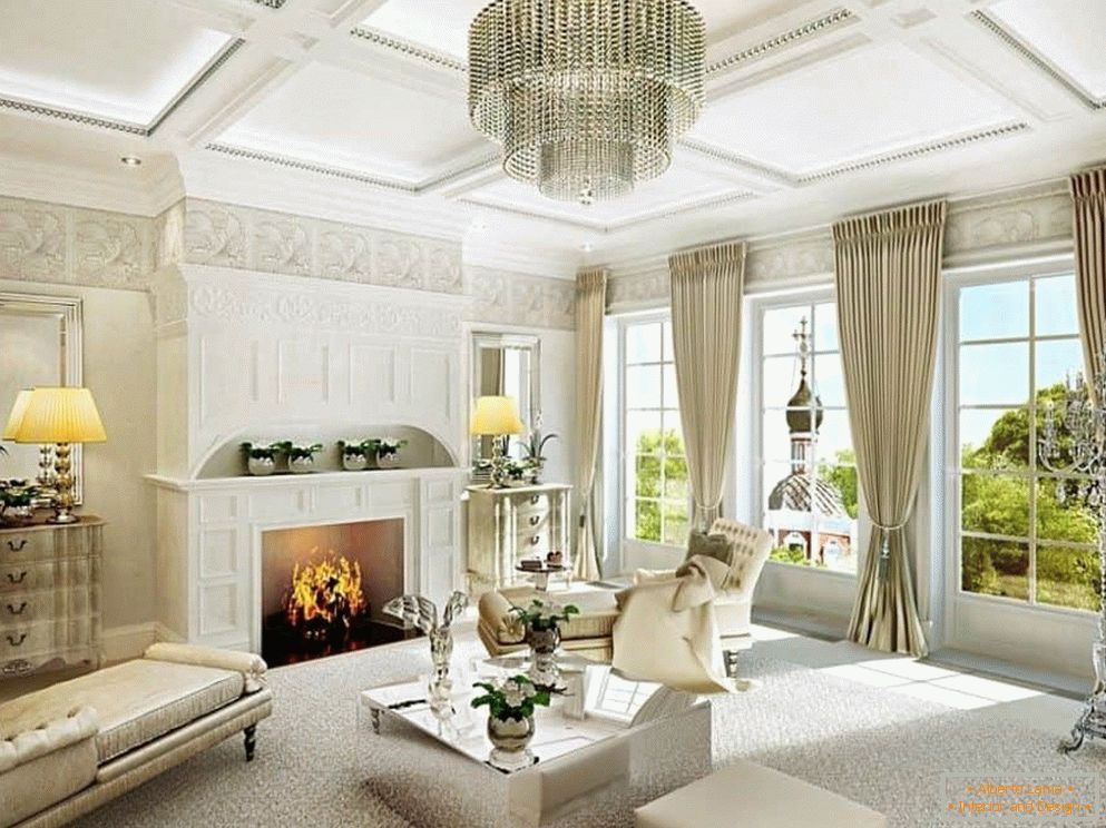 Obývacia izba v modernom klasickom štýle