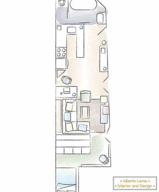 Rozloženie veľmi malého bytu