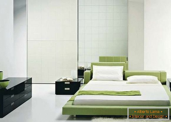 interiér minimalizmu spálne, foto 62