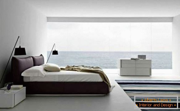 interiér minimalismu v spálni, foto 63
