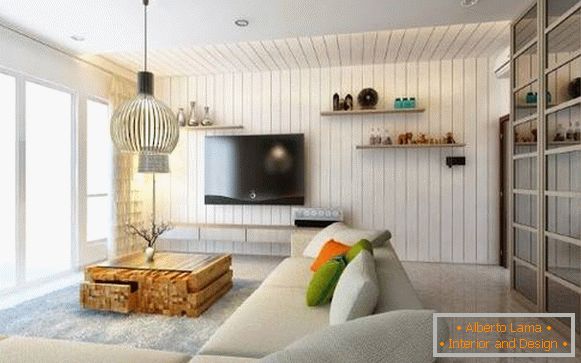 Dizajn v high-tech štýle - fotografia malej obývačky
