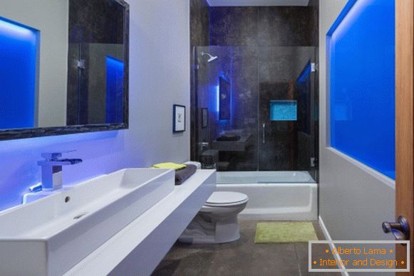 Design v high-tech štýle - foto štýlovej kúpeľne