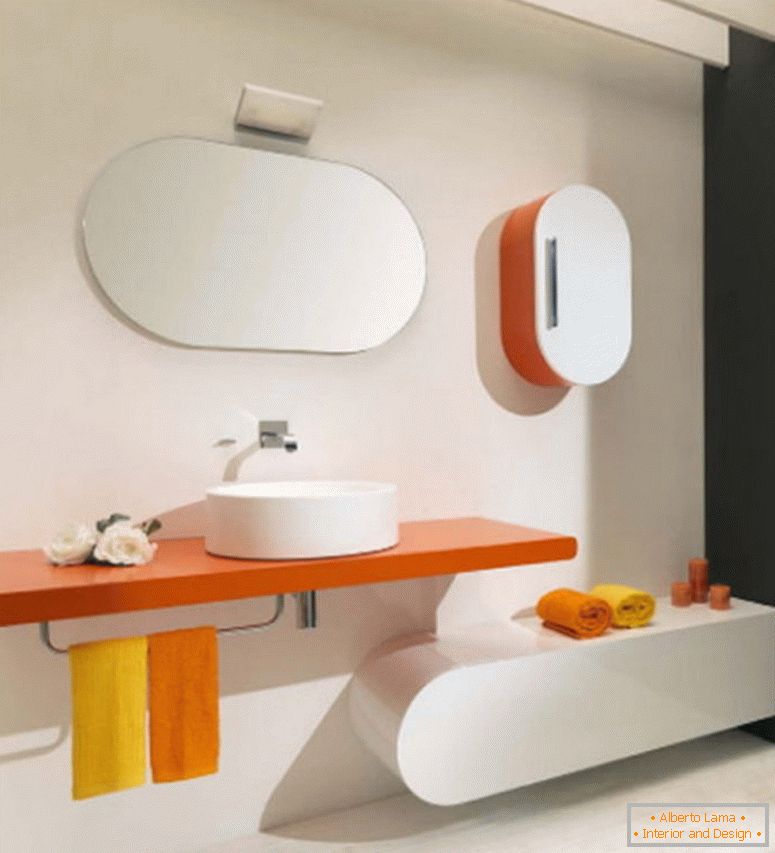 beauty-bielo-concept-home-interiér-design-for-moderné-with-oranžovo-floating-rack-je-a-porcelán-cievne chladiča-and-uterák regály-plus-ovál-nástenný zrkadlovo frameless- s-new-kúpeľne-nápady-and-luxusné-ba