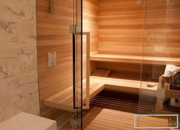Chrómované kovanie pre sklenené dvere v saune - kľučky dverí