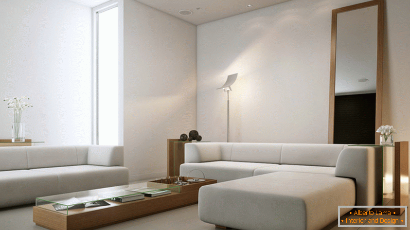 Obývacia izba v minimalistickom štýle