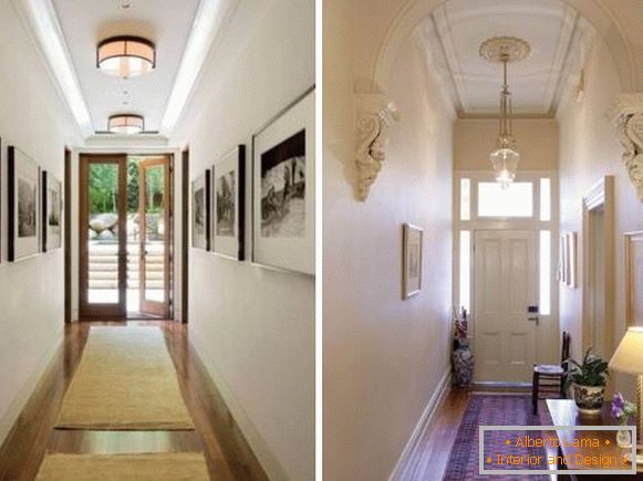 Malý úzky koridor - dizajn a fotografia v súkromných domoch