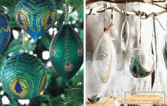 Vianočné ozdoby Peacock nápady