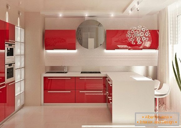 встроенная kuchynský nábytok яркого цвета