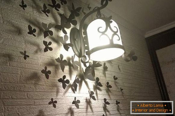 Zaujímavé nápady pre dom s vlastnými rukami - fotografia vlastnej lampy na stene