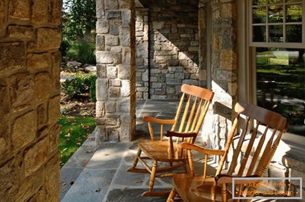 dom verandy dizajn из камня