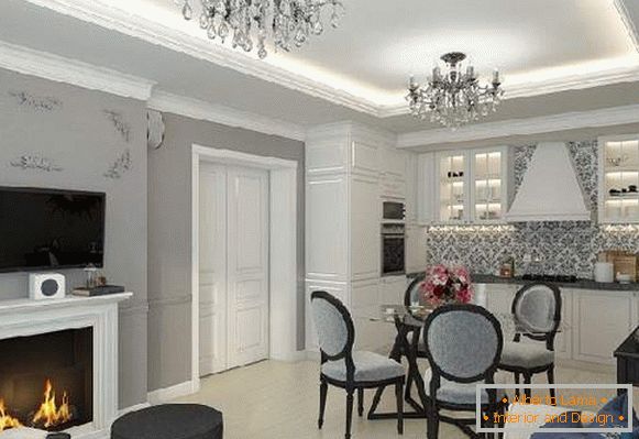 Interiérový dizajn obývacej kuchyne je 20 m2, foto 31