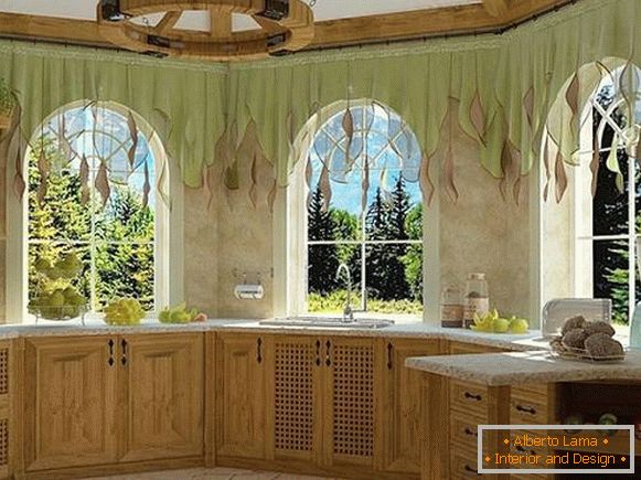 kuchynský dizajn s hnedým oknom, foto 24