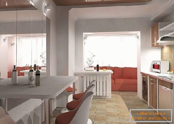 kuchynský dizajn s balkónom o 12 m2, foto 21