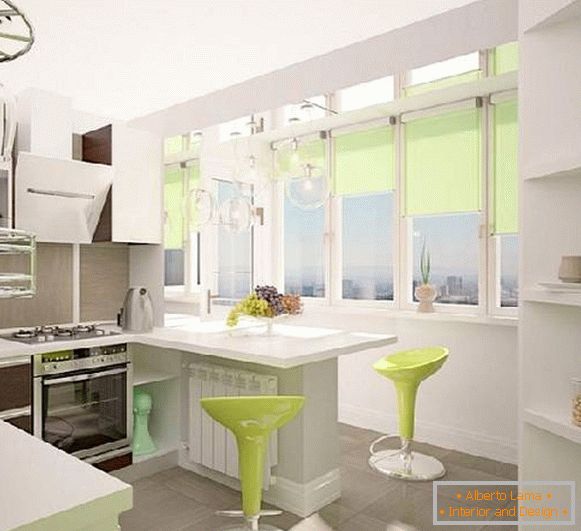 kuchynský dizajn s balkónom 9 m2, foto 6