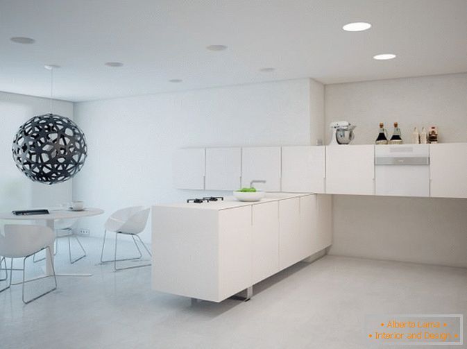 Kuchynský apartmán v bielej farbe