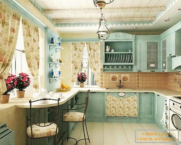 dizajn malej kuchyne v štýle Provence 4 