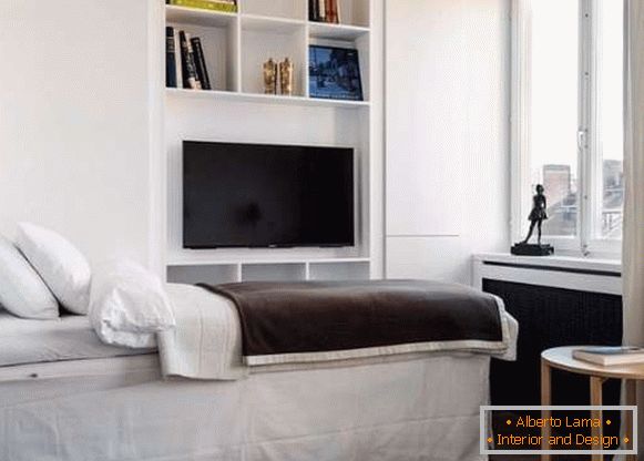 Dizajn malého štúdiového apartmánu o rozlohe 30 m² v minimalistickom štýle