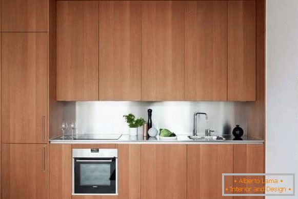Moderný dizajn kuchyne v malých štúdiových apartmánoch 30 кв м