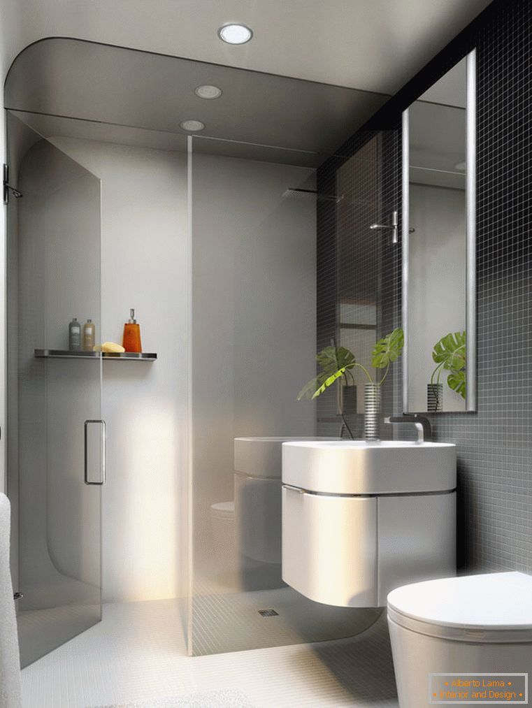 Štýlová kúpeľňa so sprchovacím kútom