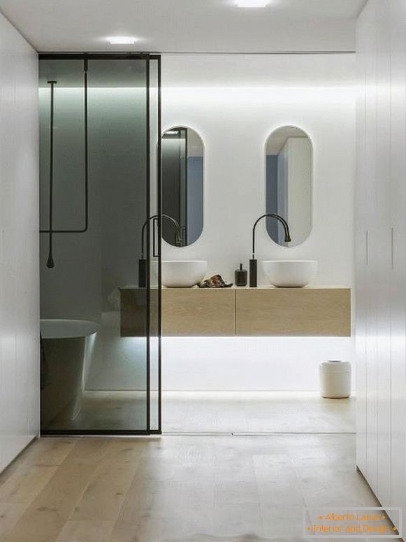 Návrh kúpeľne v minimalistickom štýle