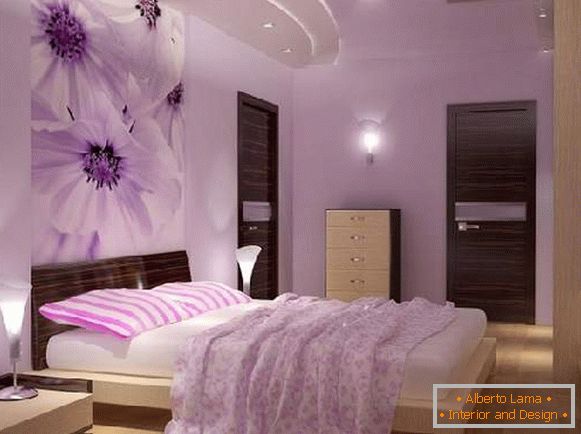 moderné strešné stropy v spálni, foto 16