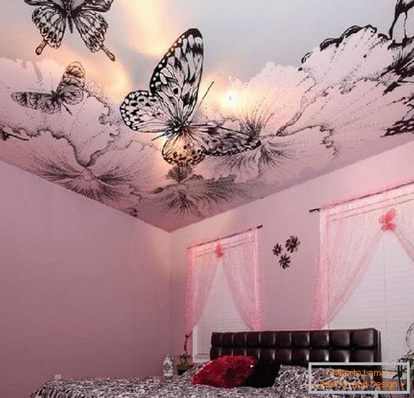 matný napínací strop v spálni, foto 9
