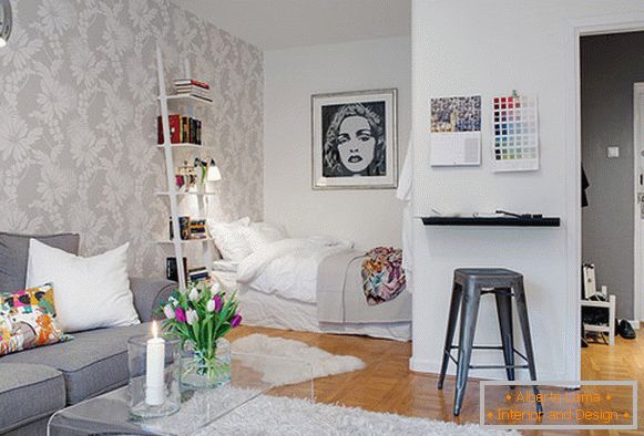 Interiér malého švédskeho bytu