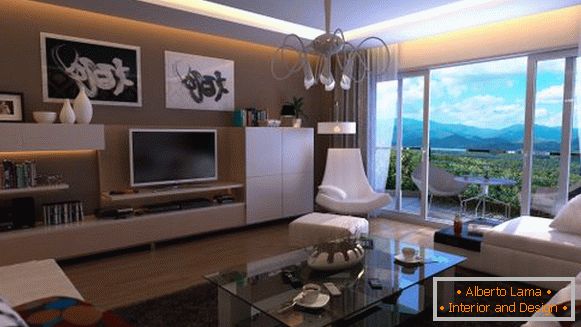 Luxusná obývacia izba vo svetlých farbách