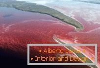 Nezvyčajné červené jazero v severnej Kanade
