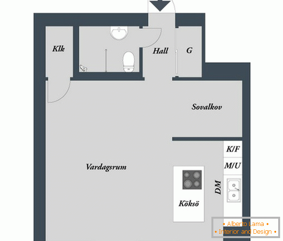 Plán luxusného malého bytu