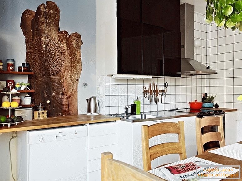Interiér kuchyne v škandinávskom štýle