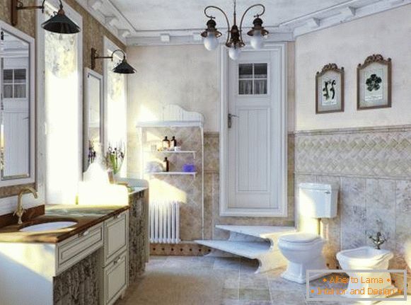 Tradičný štýl Provence v kúpeľni - fotka kúpeľne v súkromnom dome