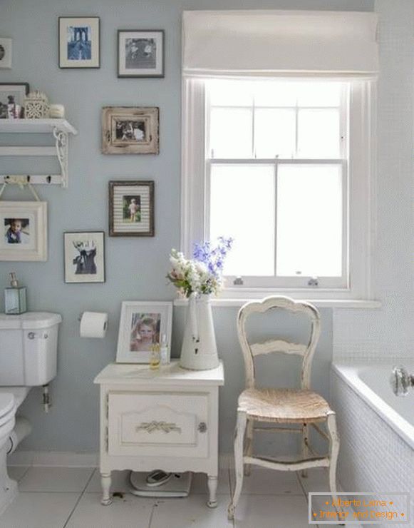 Kúpeľňový dizajn v štýle Provence - doplnky k fotografiám