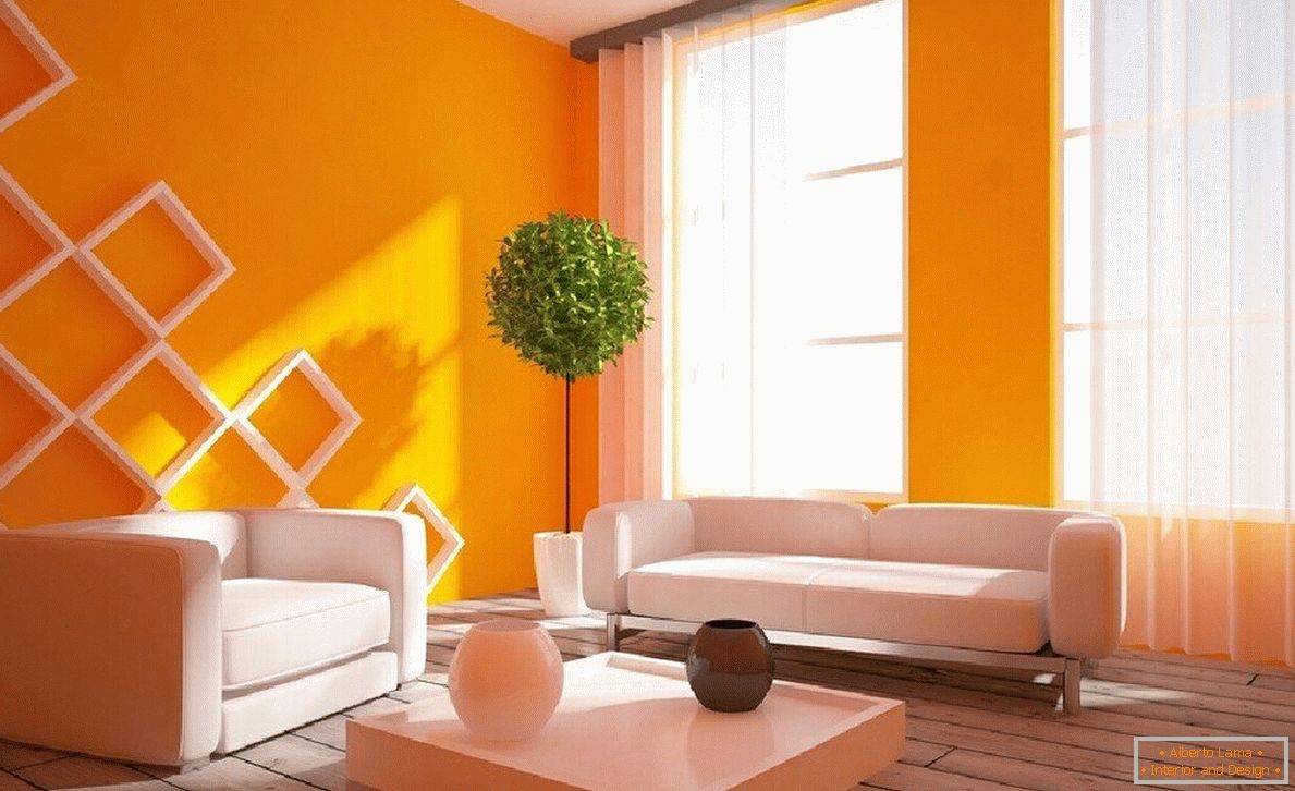 Interiér v oranžovej farbe