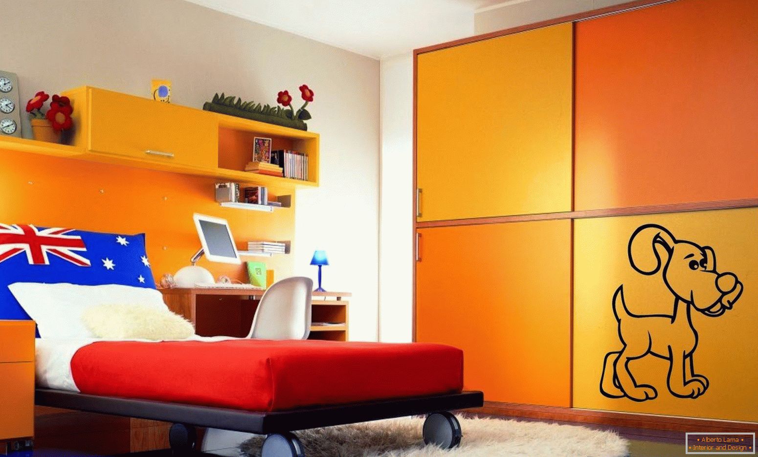 Nábytok v oranžovej farbe