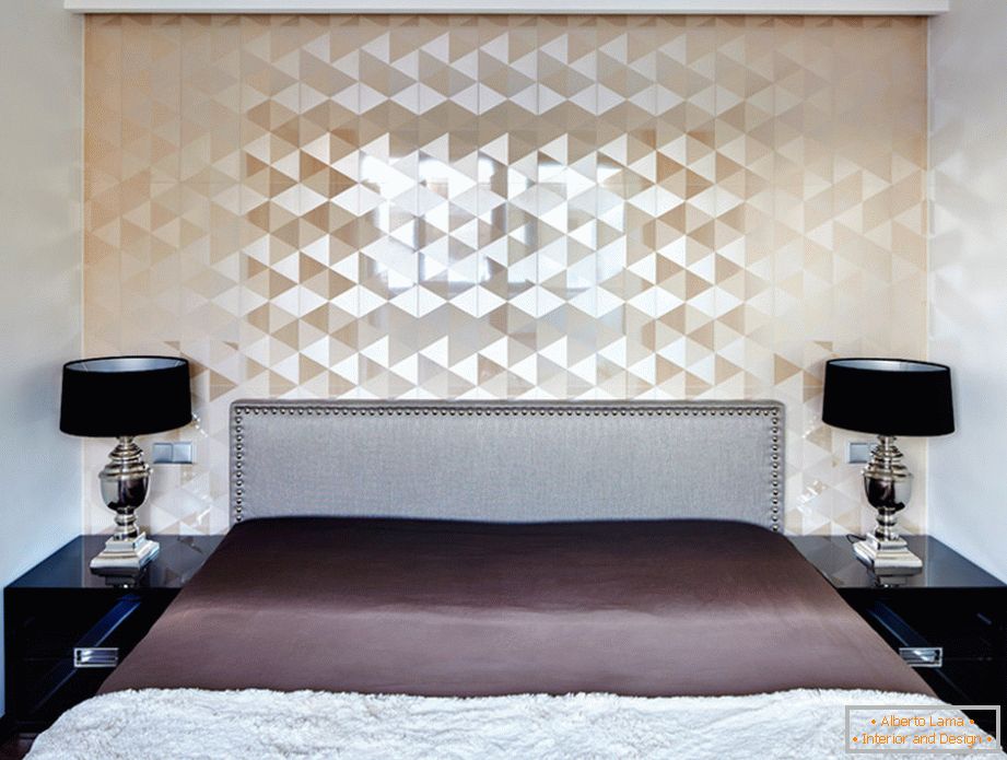 Luxusný interiér spálne v apartmáne v Moskve