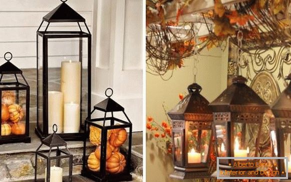 Jesenné dekorácie - lampy sami