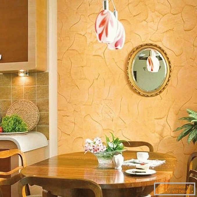 stenová dekorácia v kuchyni s dekoratívnou omietkou, foto 5
