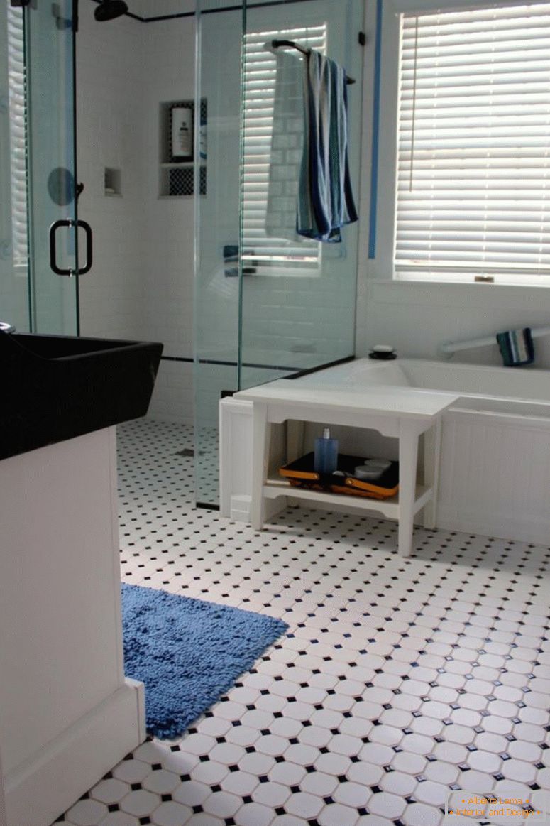 kúpeľňa-fancy-bielo-kúpeľňa-zdobenie-Design-nápady-s-čierno-biele dlaždice kúpeľne, podlahy spolu-s-štvorcový-skleneného sprchovacieho izbe-and-white-dlaždice-kúpeľňa-zamurovanie rozkošný-vintage-kúpeľňa-dlažba-vzory