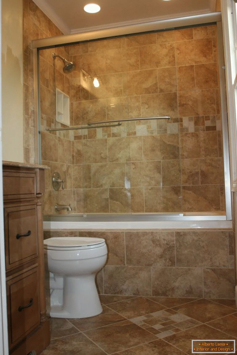 vintage-interiérov-kúpeľne-design-trendy-žlto-wall-and-podlahy keramické dlaždice-pattern-bielo-posedenie-voda-skriňa-bielo-vaňa-lakované drevo-márnosť-table-s-tri-drawers- kúpeľňa-dlaždice-trendy, kúpeľňa so sprchovacím