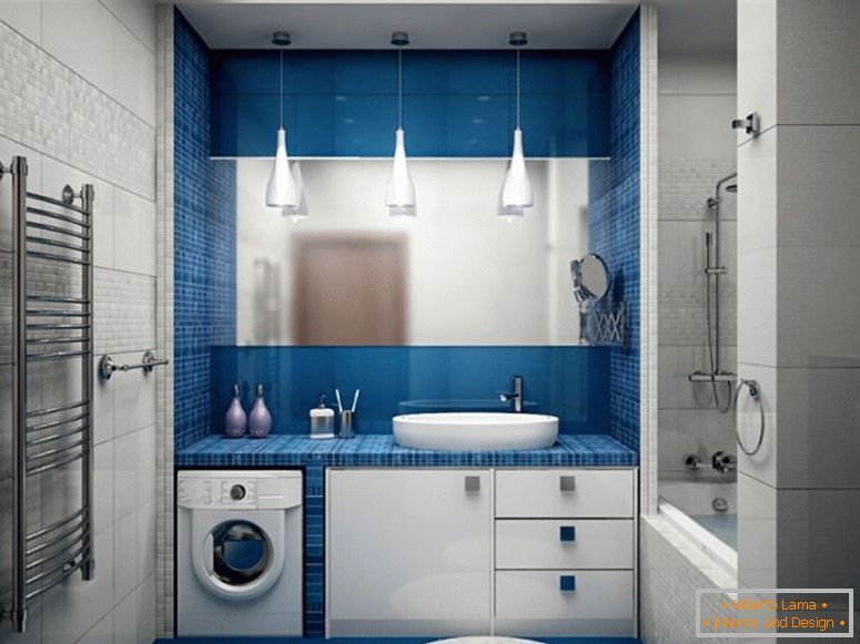 veľmi harmonicky plánovanej-Kúpeľňa-in-bielo-modro-color