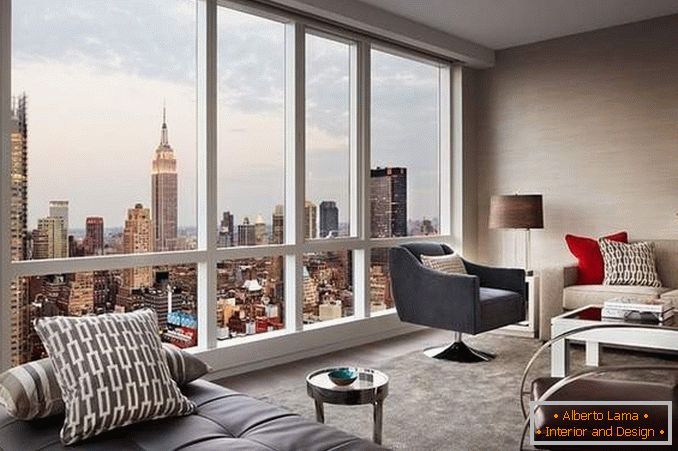 Apartmán s panoramatickými oknami - fotka s krásnym výhľadom na mesto