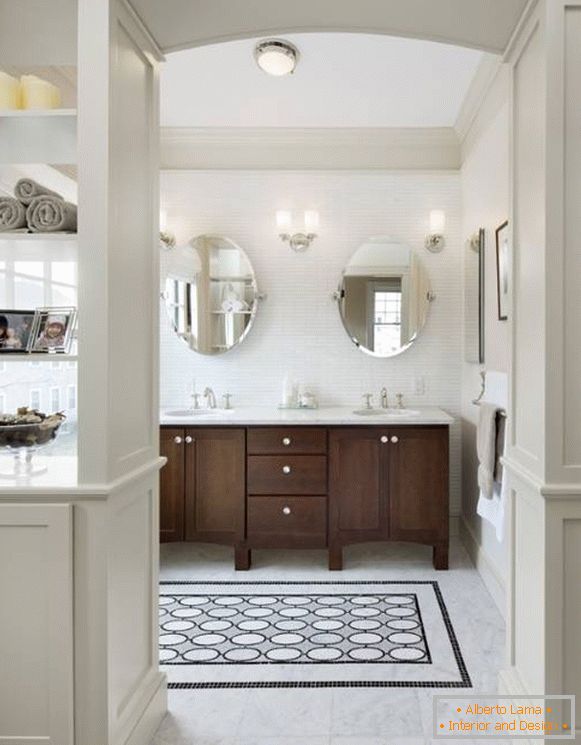 Keramické dlaždice v kúpeľňovej dizajnovej fotografii
